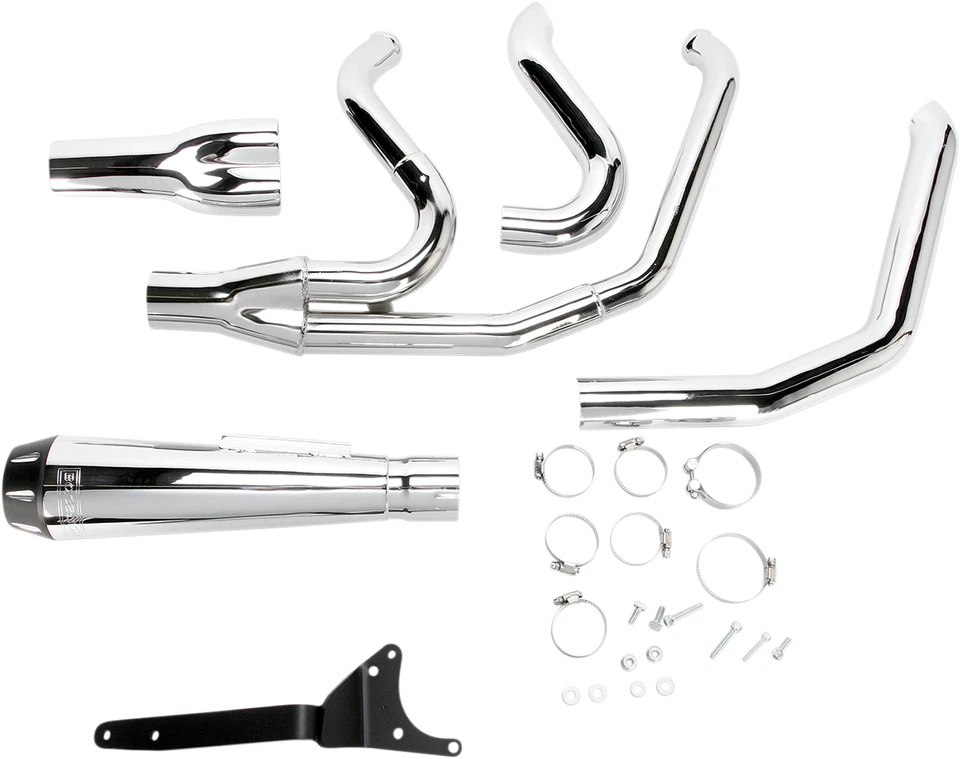 Escape de motocicleta Bassani Road Rage 2-1 cromado 1984-00 Harley Davidson FXR FXRS Foto 2 de 4