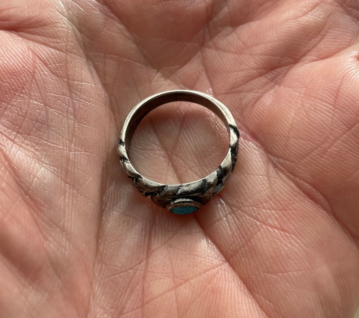 Southwest Solitaire Ring Structured Chain Crushed… - image 7