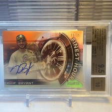 2018 Finest Finest Hour Autograph Orange Refractor Kris Bryant #22/25 BGS 9.5