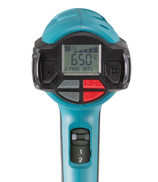 Makita Heißluftgebläse HG6531CK Digital Display Heißluftpistole 