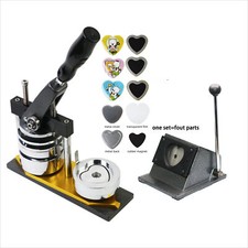 57 53mm Heart Shaped Badge Machine Cutter 100pcs Magnet Material
