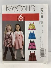 "McCall's M5918 Girls' Sewing Pattern for Tops & Jumpers, Uncut, Sizes 2-5"