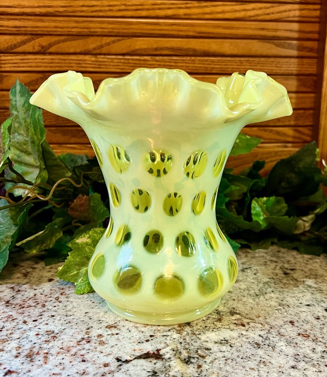 fenton opalescent ビンテージ　ガラス製 花瓶 RARE 1959-60**FENTON 6