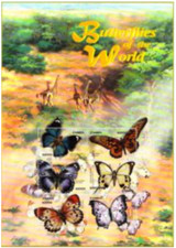 Zambia #Mi1109-Mi1114 MNH M/S 2000 Butterflies Giraffe [864]