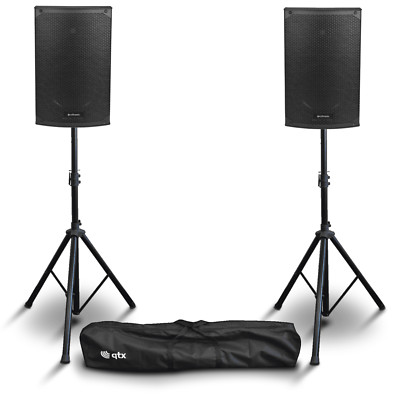 Citronic CAB-10L 10'' Aktiv PA Lautsprecher Bundle mit Ständer & Tragetasche