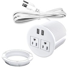 Desk Power Grommet With Usb Ports Desktop Outlet Recessed Power Bar For Countert