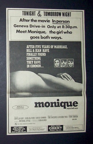 Monique Sibylla Kay Meet & Greet SF Shows 1970 Sm. Poster Type X Rated Movie Ad