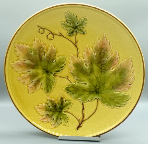 Vintage  Made in Germany Majolica Platter  Leaf Design