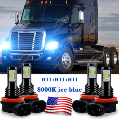 For Freightliner Cascadia 2008-2015 2016 H9+H11 LED Headlight Bulb Hi / Low Beam