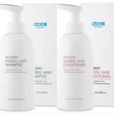 Korean atomy herbal hair shampoo and conditioner 16.9oz each NEW!