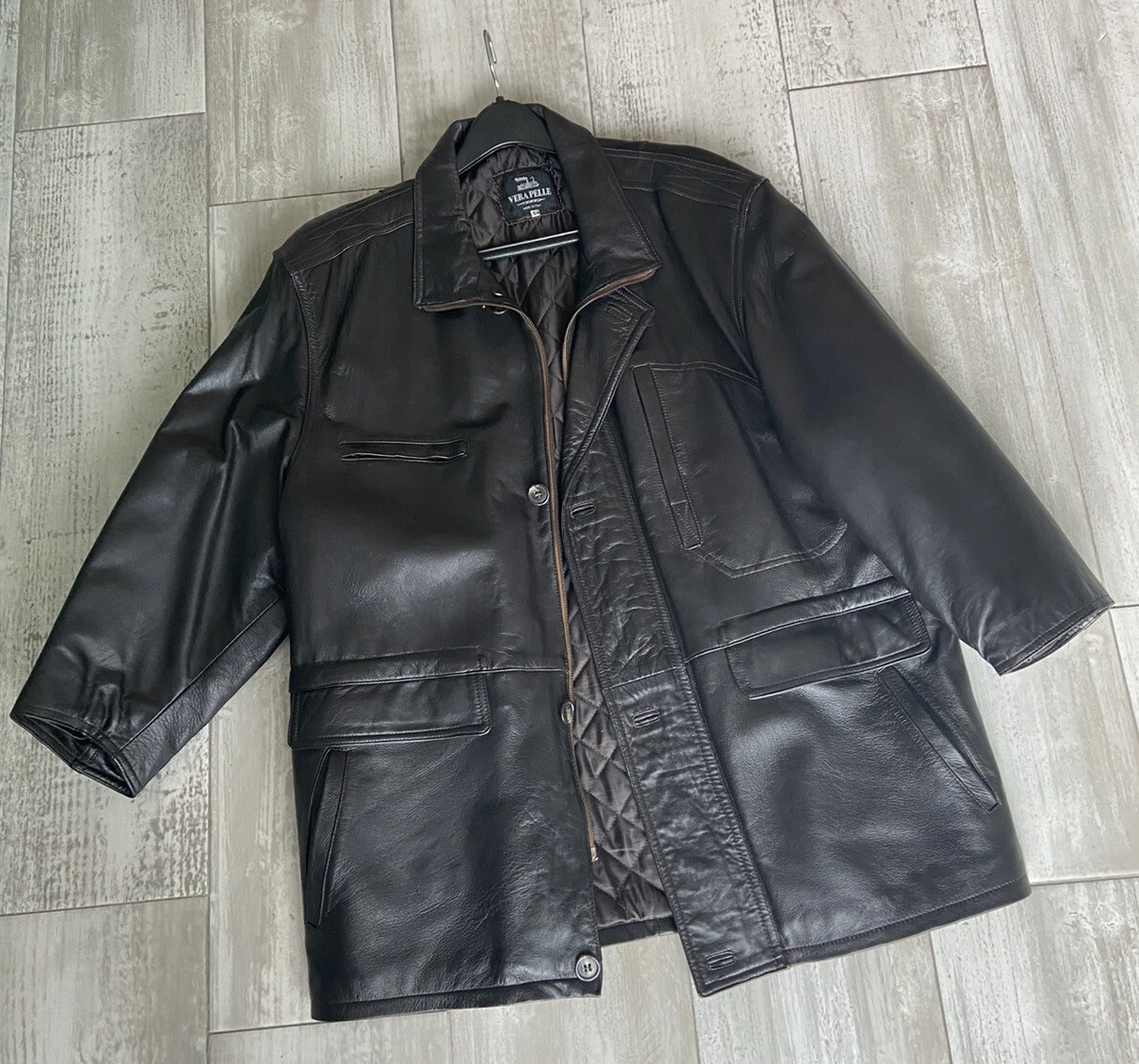 Vera pelle leather jacket hotsell mens