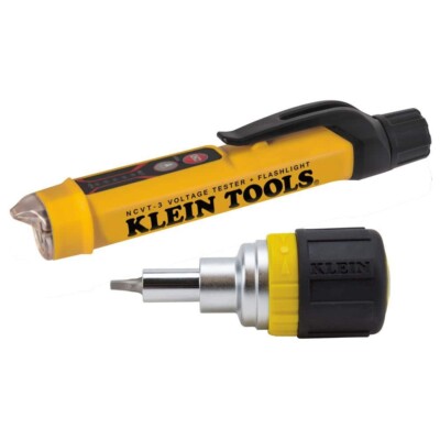 Klein Tools 2 Piece Confined Space Electrical Maintenance Set Tester Screwdriver