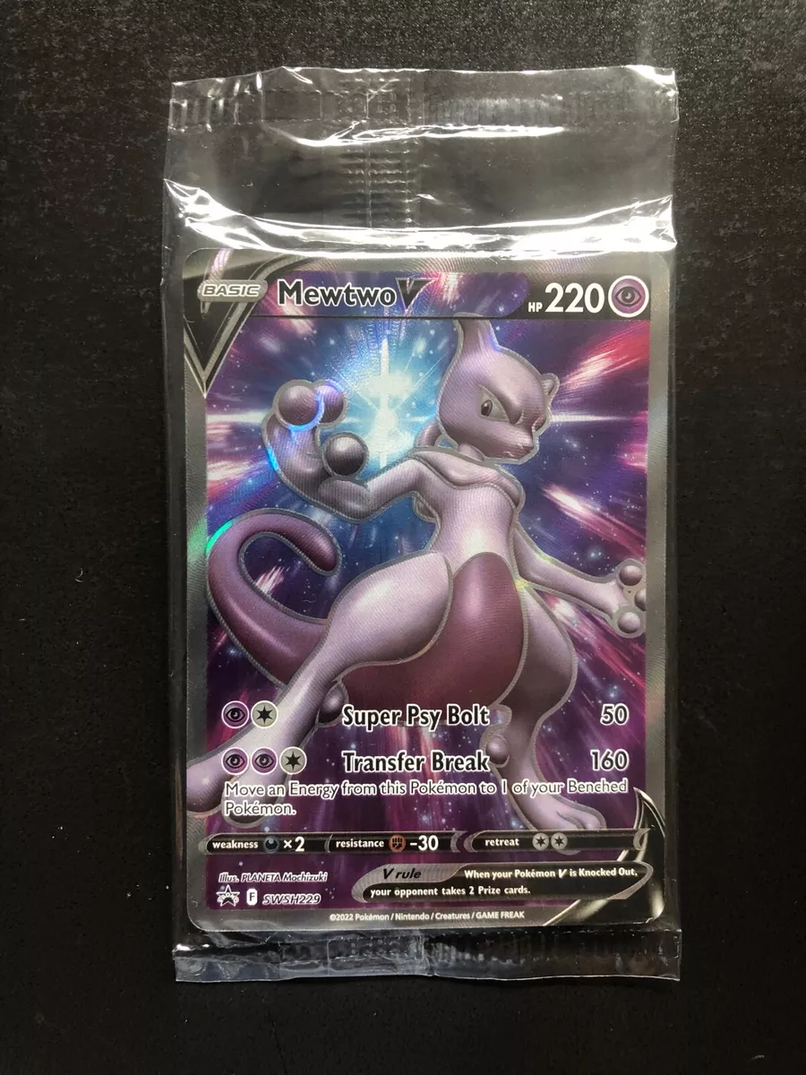 Pokemon Go Mewtwo V - Full Art - Black Star Promo SWSH229 - Near Mint/Mint