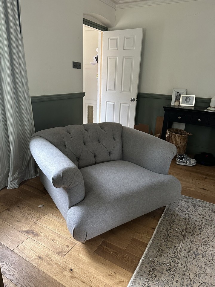 LOAF Dixie Love Seat Grey Clever Woolly. Discontinued Fabric RRP £2145