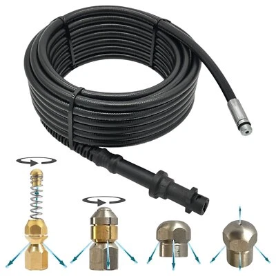 M&M SMARTEK 15m Rohrreinigungsschlauch für Kärcher Home K2 - K7 Bajonett Kunststoff + 4 Düse