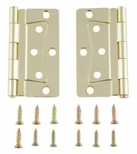 Mobile Home/RV Interior Butterfly Brass Hinge Set (2 Pack) with Screws