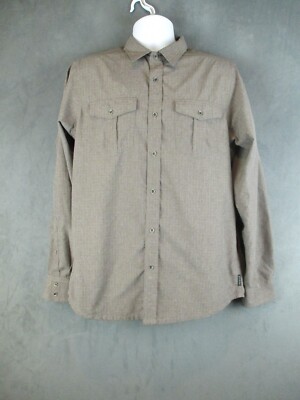 Prana Shirt Mens Medium Brown Ascension Long Sleeve Hiking