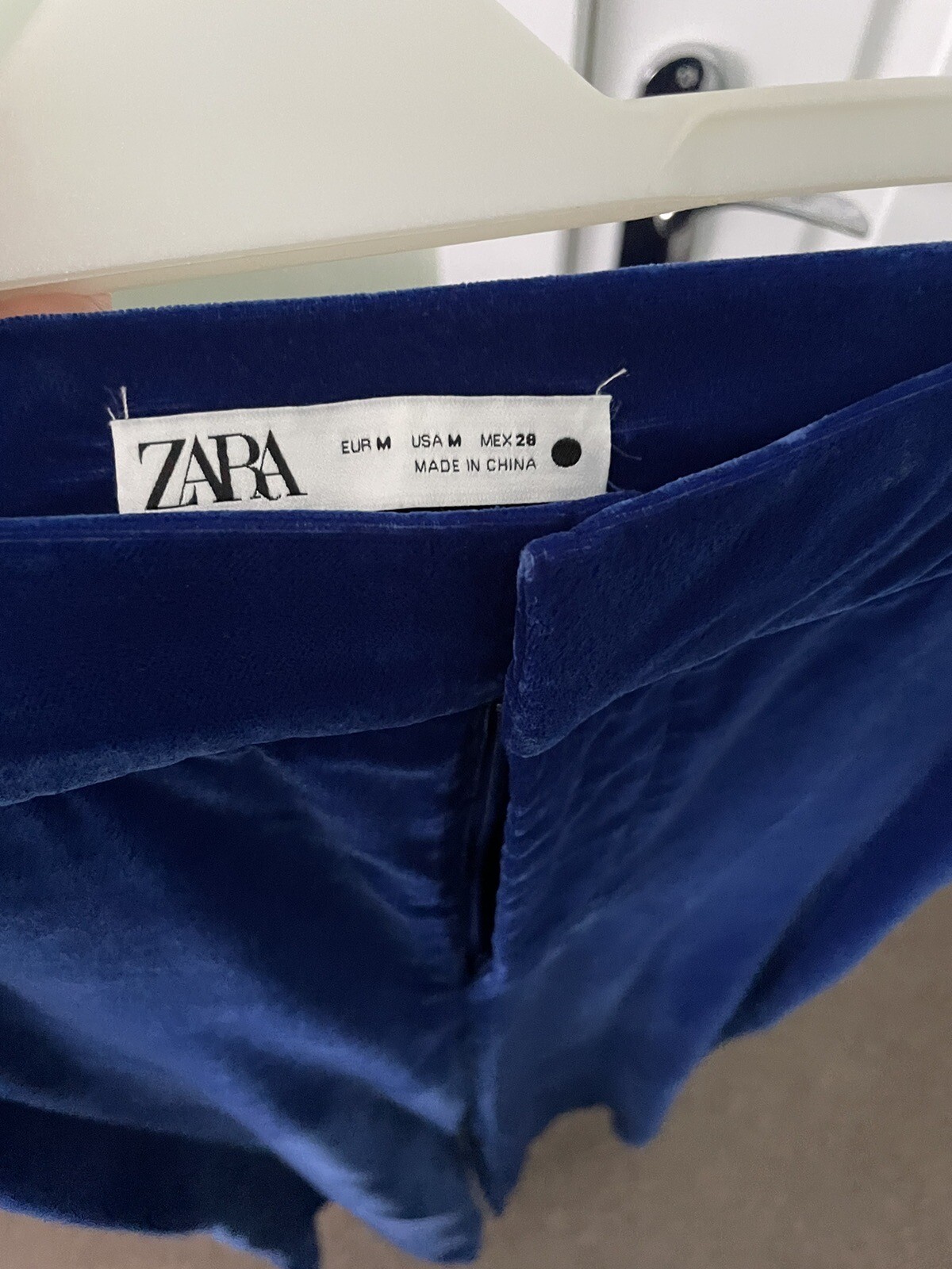 Zara Cobalt Blue Velvet Trouser Suit Jacket/Blazer Size S Trousers Size M eBay