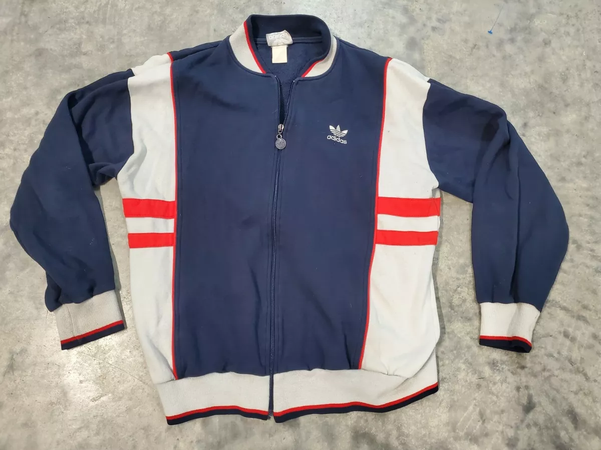 Vintage 70s 80s Adidas Full Zip Track Jacket Size XL