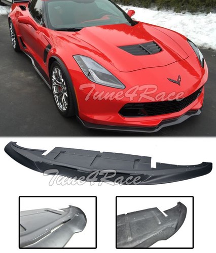 Front Bumper Lip Spoiler Kit For 2014-2019 Corvette C7 Stingray - ABS Plastic, Primer Finish