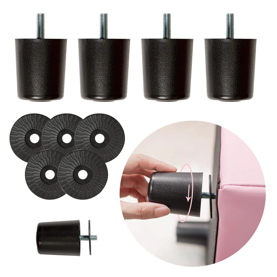 Leather Storage Ottoman Bench Foot Rest Stool Pink Cube For Bedroom Living Room - Image 4 of 4