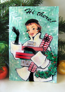 3 Vintage Style Christmas Cards, Retro Christmas Card, 1950's Style ...