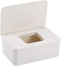 White Tissue Box Cover, Refillable Baby Wipes Dispenser with