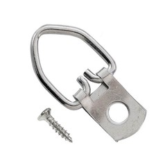 100 Pack D-Ring Picture Hangers with Screws for Hanging Clock 100pcs, Silver
