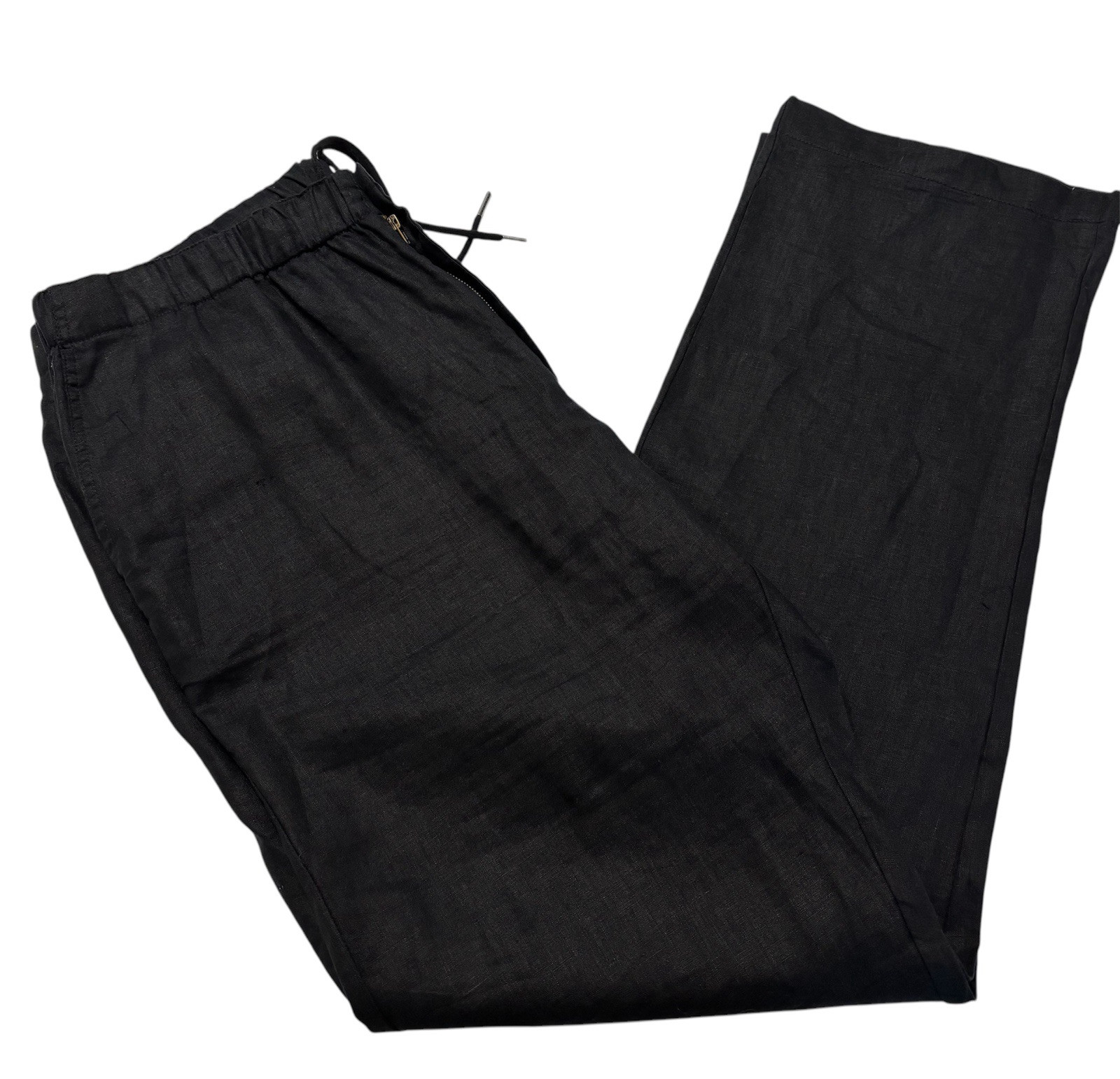 Quince Women’s 100% European Linen Wide Leg Pants Size XLarge Black NWT Comfort