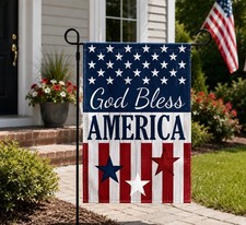 God Bless America Garden Flag Patriotic Americana Yard Decor 12x18