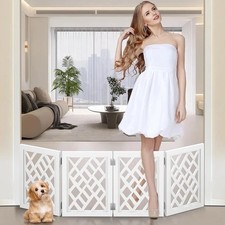 Cut-Out Design 16" Short Dog Gate for Small Dogs, Foldable Retractable Puppy ...