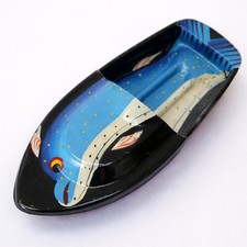 Knatterboot Świecznik Delfin Delfin Pop Boot Kolorowy malowany statek parowy  