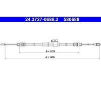 ATE 24.3727-0688.2 Seilzug Feststellbremse FüR Ford Transit V363 FAD FBD FCD