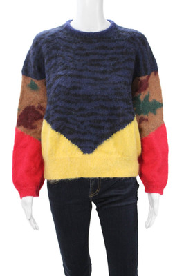 Toga Pulla Womens Dark Blue Pullover Sweater Crew Neck Mohair Size 38