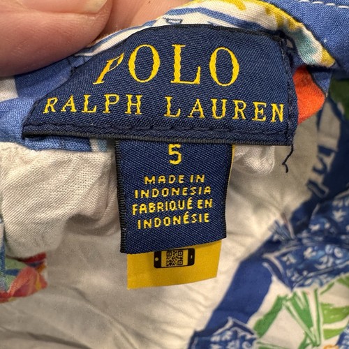 Polo Ralph Lauren Big Girls Riviera-Print Poplin Dress Boat Floral Print Sz 5 - Picture 9 of 16
