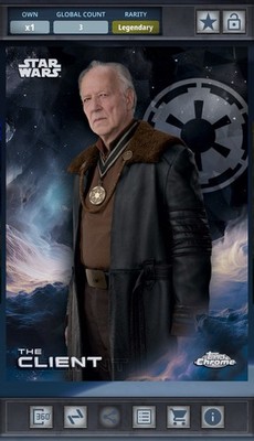 The Client - Black 10cc Legendary - Star Wars Card Trader Chrome Sapphire 2025
