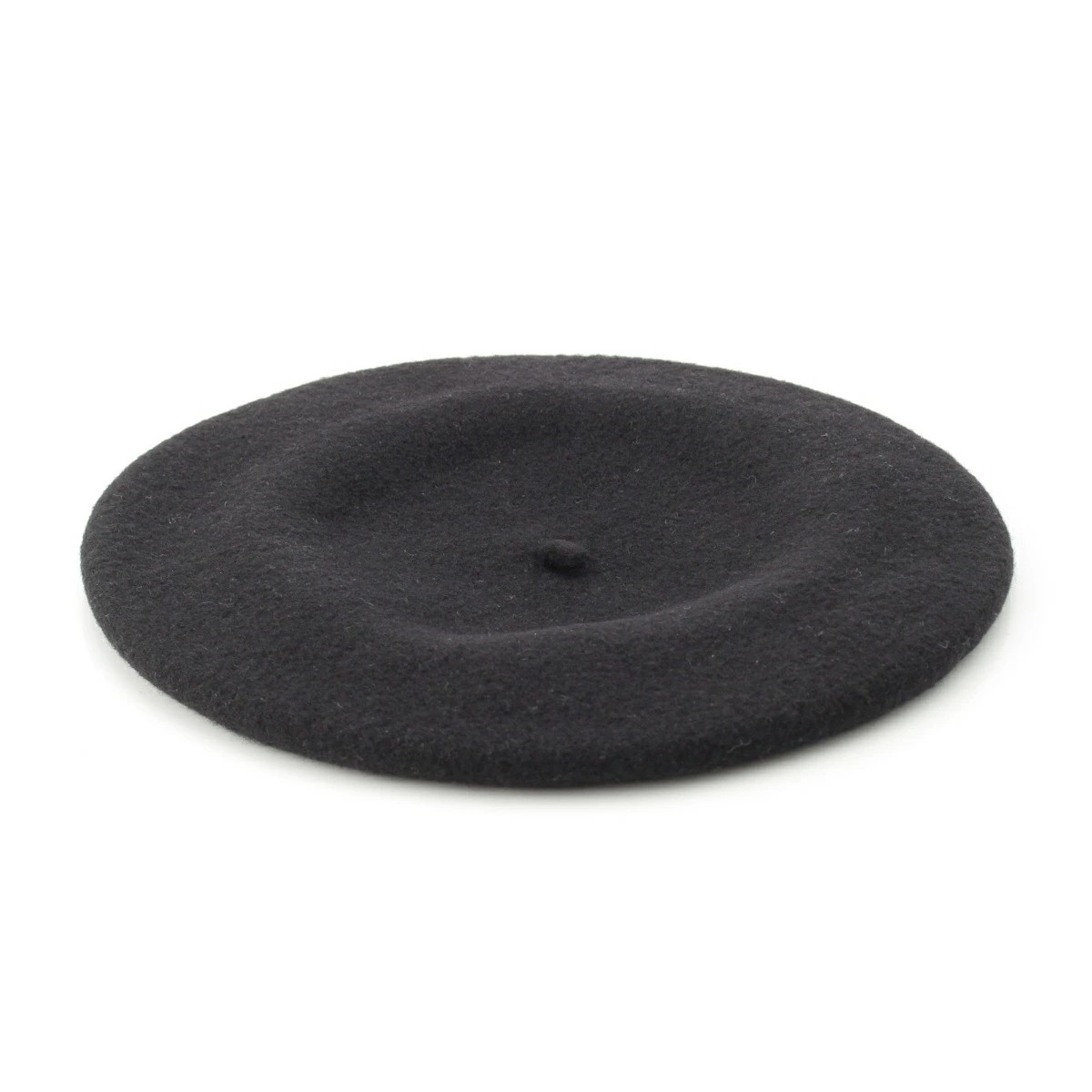 Chanel 98P Wool Coco Mark Embroidered Handwritten Tag Beret Black 57 *Pqb1129 thumbnail 6