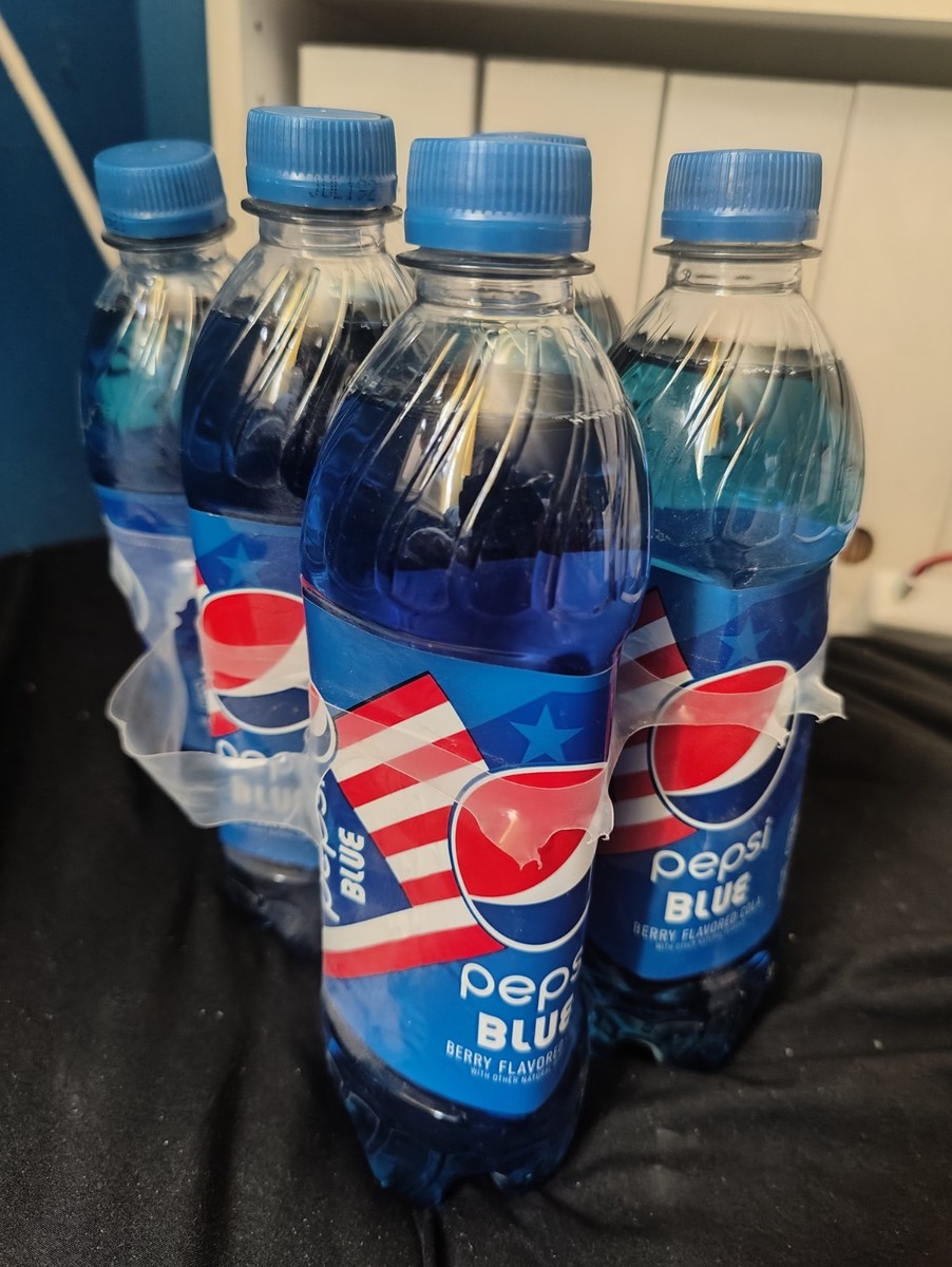 6x Pepsi BLUE Sealed 16.9oz Bottles 2021 Limited Edition Full