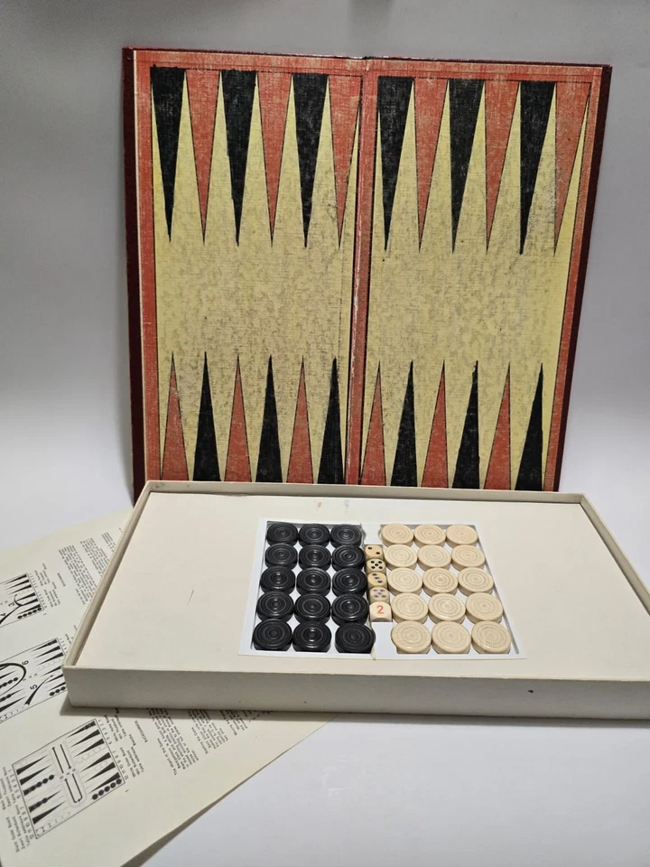 Spear's 1980 Vintage Backgammon Board Game Complete Set Board Shows Age - Image 3 of 3