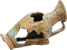 Blue Ribbon Rosewood Egyptian Urn Aquarium Decor,Browns,8 by 4 by 5