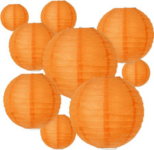 Orange round Paper Lanterns Decorative Hanging Asia Chinese Japanese Paper Lante