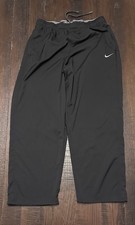 Nike Dri Fit Baggy Black Lightweight Track Pants Sweatpants Size XL