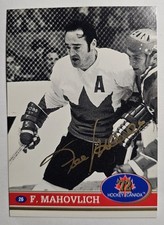 1991-92 FUTURE TRENDS '72 HOCKEY CANADA #26 FRANK MAHOVLICH SIGNED GOLD AUTO