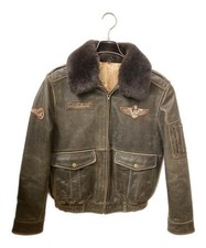URBAN BARON                    Aged Sheepskin Leather Jacket brown