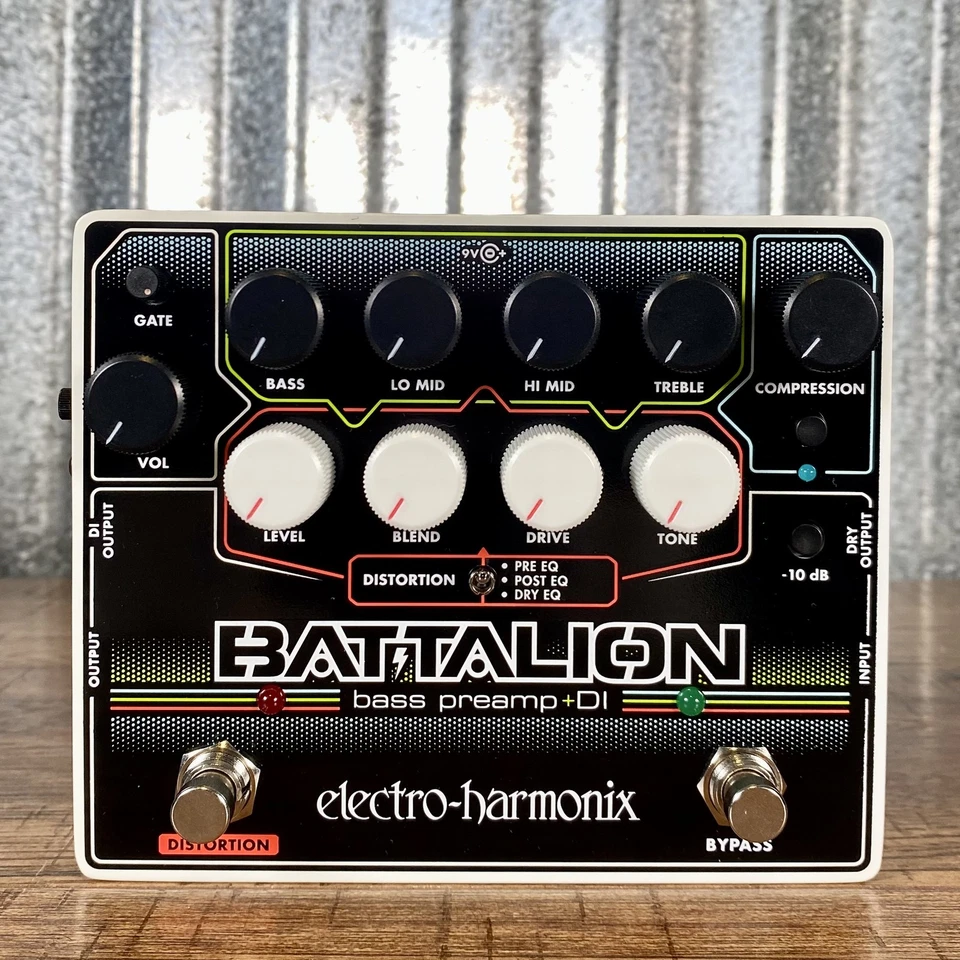 Electro-Harmonix EXH Battalion Bass Preamp EQ Gate DI & Distortion Effect Pedal - Image 2 of 4