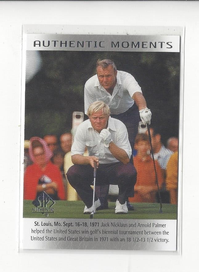 Jack Nicklaus / Arnold Palmer #72 Golf Cards 2014 SP Authentic trading card — raw and PSA graded price guide