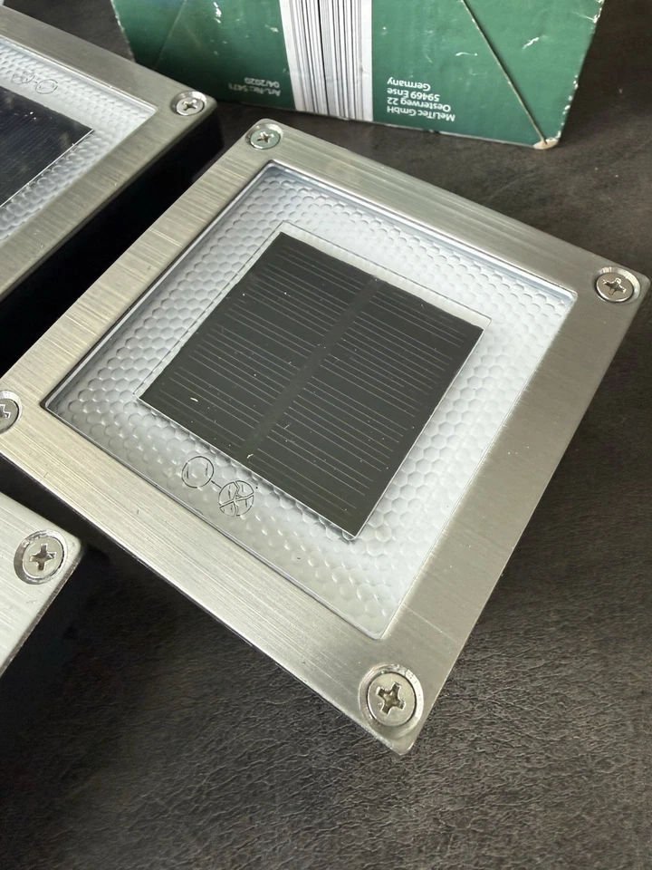 3er SET Ranex Solar LED Bodeneinbaustrahler Außen Edelstahl eckig Bodenleuchte - Bild 3 von 4