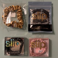 Lot Of 5 Slip Pure Silk Skinny Scrunchies Crystal Collection And Medium Scrunchi