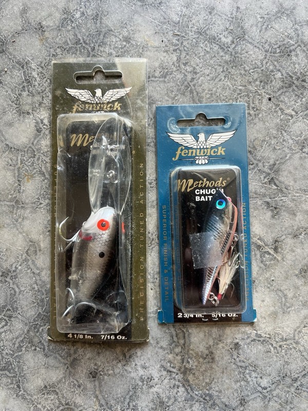 Fenwick Methods Hard Plastic Fishing Lures Lot of 2 Chug'n Bait Shallow Crank