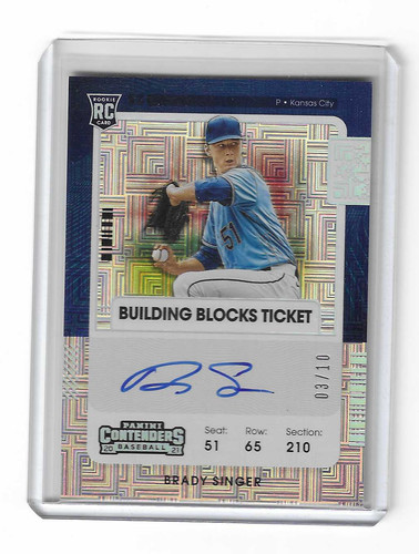 2021 Panini Contenders Baseball Brady Singer Rookie /10 ON CARD AUTO
